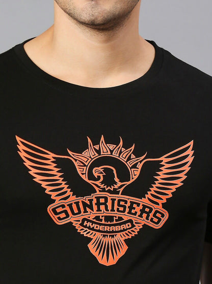 Fancode Sunrisers Hyderabad Logo Print Round Neck Cotton IPL T-shirt