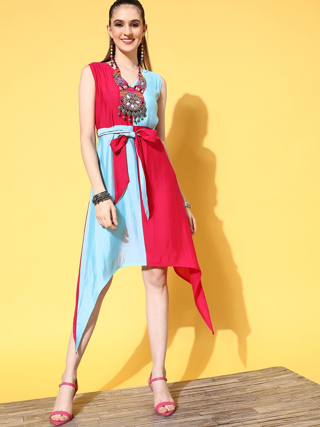 Yufta Pink Fit & Flare Dress