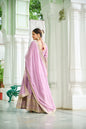 Lorenvalley Fashion Pink Faux Georgette with Embroidered work Anarkali Gown with Dupatta