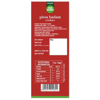 Girnar Chai Nashta - Pista Badam Cookies