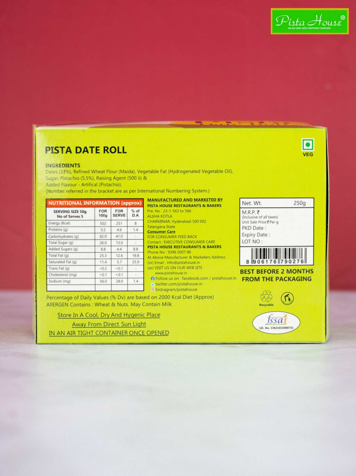 Pista House Pista Date Roll