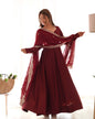 Lehenga Mart Wedding Wear Anarkali Suit With Dupatta - Maroon