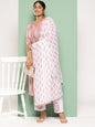 Yufta Plus Size Ethnic Motifs Printed Regular Kurta with Trousers & With Dupatta