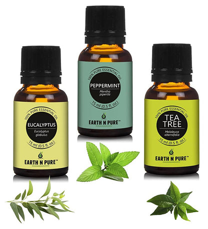 Earth N Pure Essential Oils (Eucalyptus, Peppermint & Tea Tree)