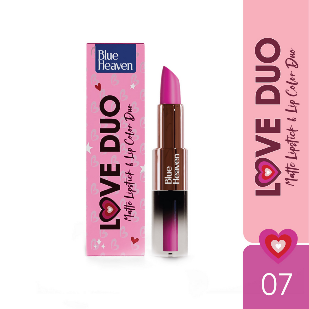 Blue Heaven Love Duo 2 In 1 Dual Sided Lipstick - 07
