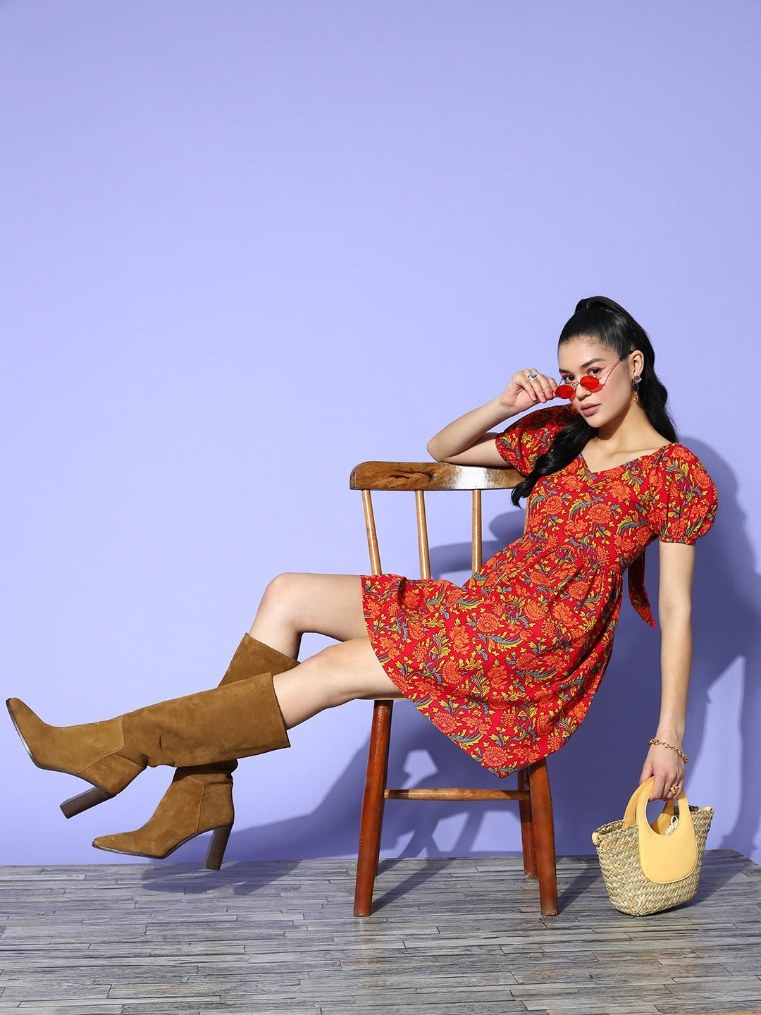 Yufta Printed A-Line Dress