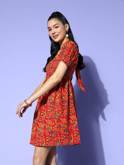 Yufta Printed A-Line Dress