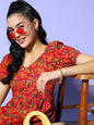 Yufta Printed A-Line Dress