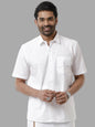 Ramraj Cotton Mens Half Sleeve White Shirt Plus Size - Samrat Cotton