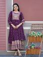 Lehenga Mart Designer Faux Georgette Gown With Sequence Embroidered Work - Purple