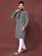 Neera Trendz Black Soft Silk Embroidered Men's Kurta Pyjama