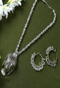 Mominos Fashion Johar Kamal Silver-Plated Brass Finish Budha Long Neckalce For Women