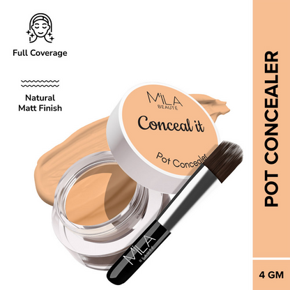 Mila Beaute Conceal It Pot Concealer Creamy Matte Finish with SPF 15 - Pure Beige