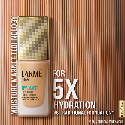Lakme 9to5 Hya Matte Foundation + Hyaluronic Acid - Cool Cocoa