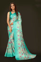 Aayaa Designer Printed Satin Saree - Multi Color