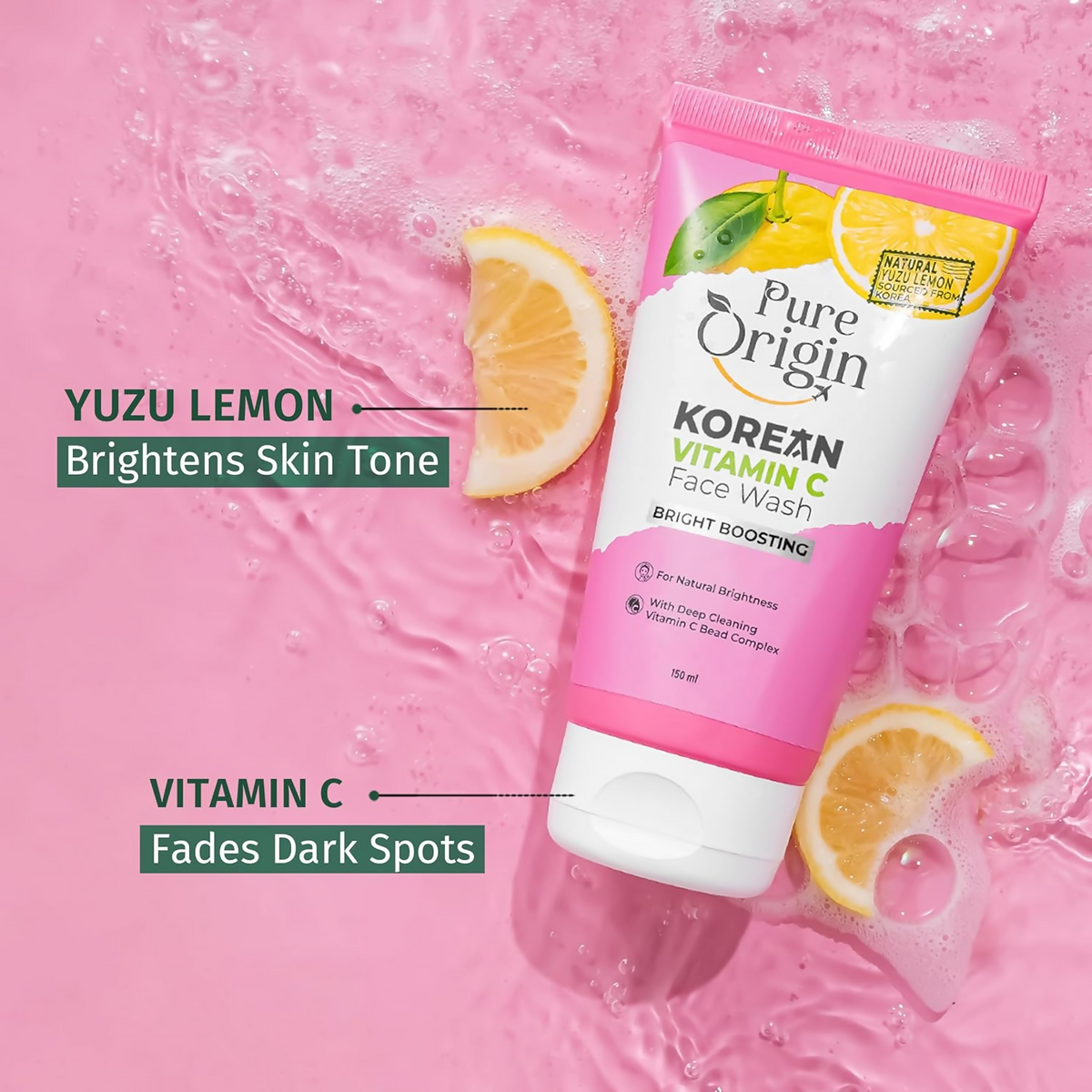 Pure Origin Korean Vitamin C Bright Boosting Face Wash