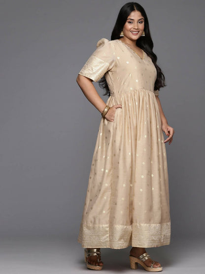 Ahalyaa Women's Traditional wear Ethnic Dress - Tan