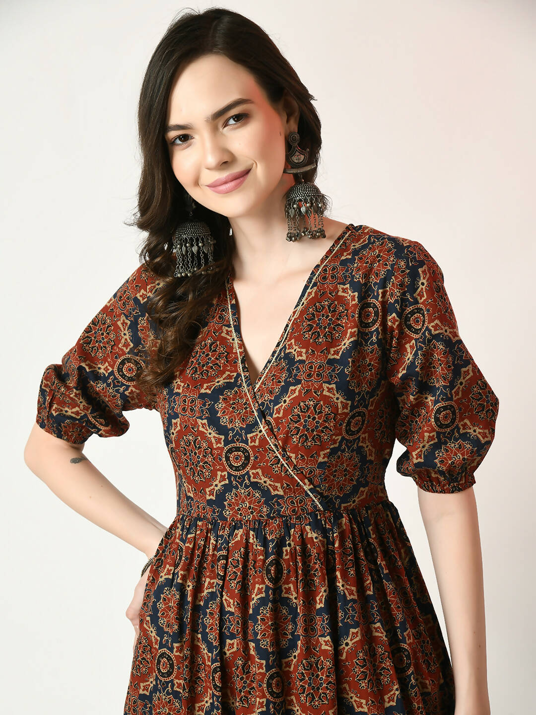Myshka Women's Multi Empire Printed Dress