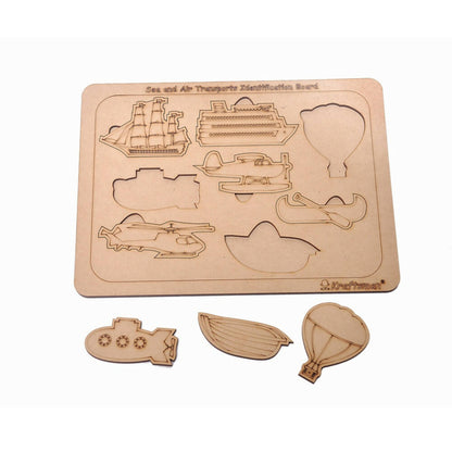Kraftsman Sea And Air Transport Vehicles Identification Puzzle Board with Color Kit included