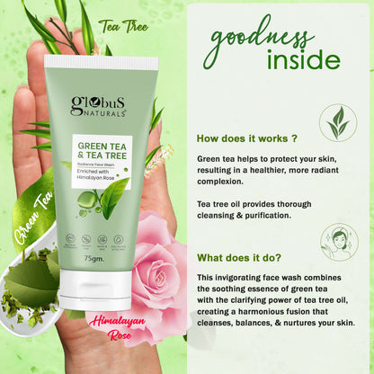 Globus Naturals Green Tea & Tea Tree Face Wash