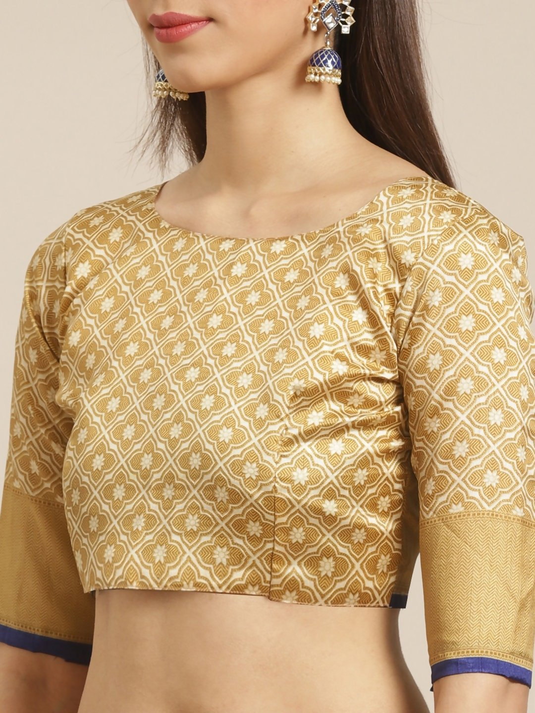 Saree Mall Off-White & Beige Printed Saree