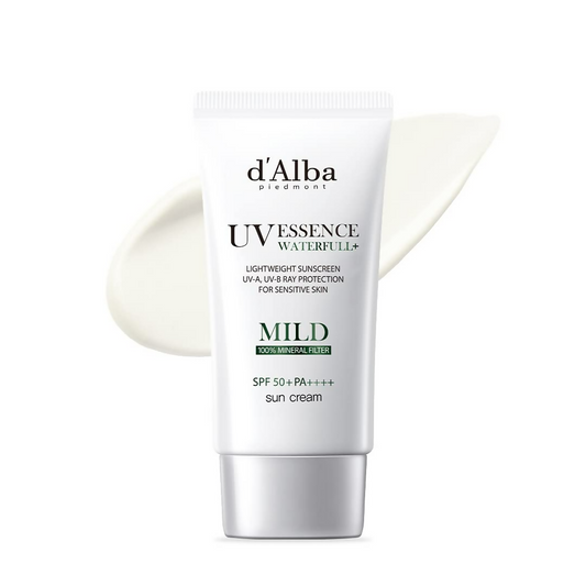 d'Alba Piedmont Italian White Truffle Waterfull Mild Sunscreen Vegan Skincare Mineral Sunscreen With Spf 50+ Pa++++