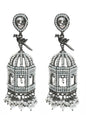 Mominos Fashion Johar Kamal Silver Color Bird Nest Earrings With Pearls
