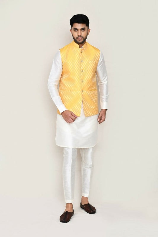 Joban Fashion Yellow Colored Imported Jacquard Work Men's Jacket