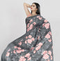 Aayaa Designer Printed Satin Saree - Multi Color