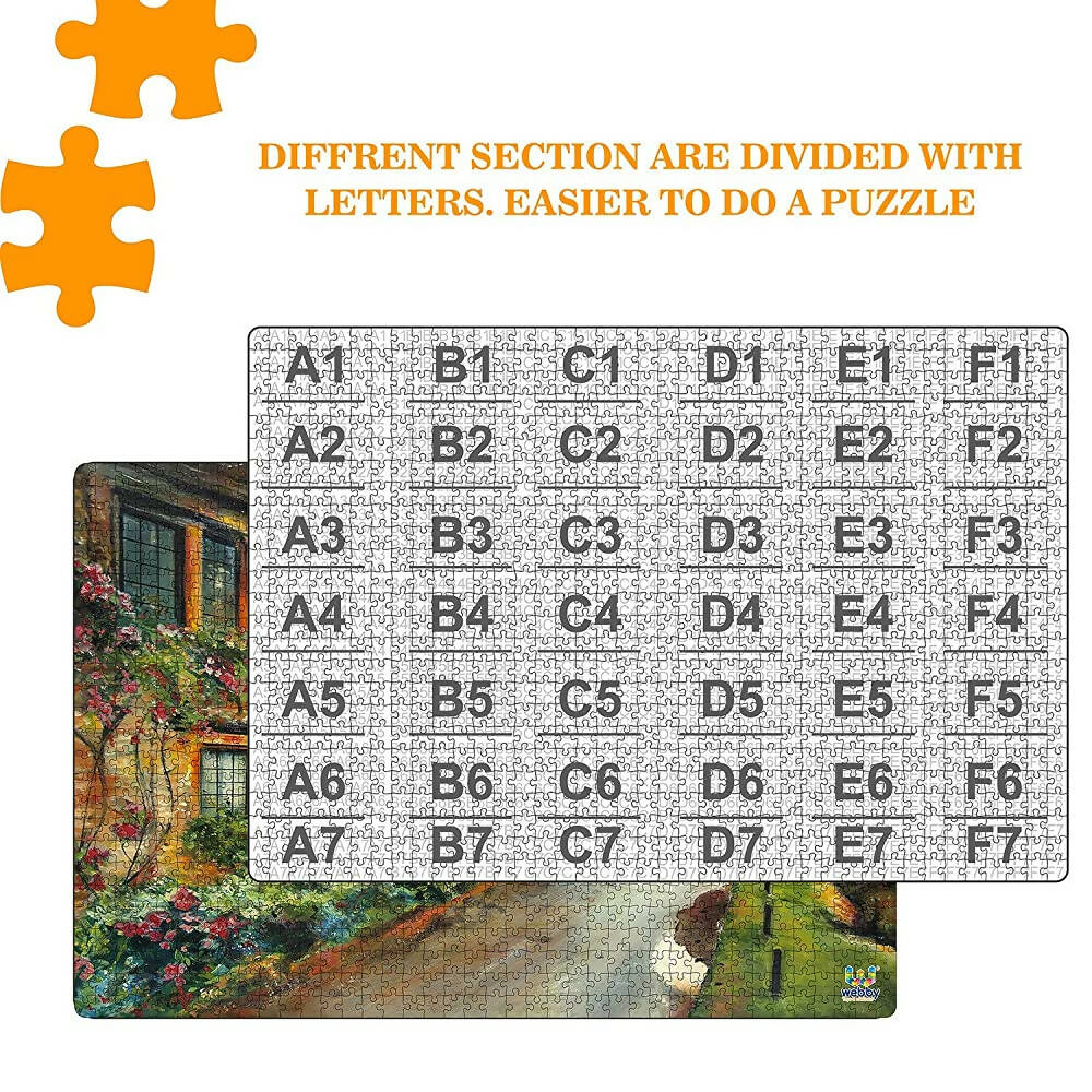Webby Wooden Mediterranean Village Jigsaw Puzzle - 1000 Pcs