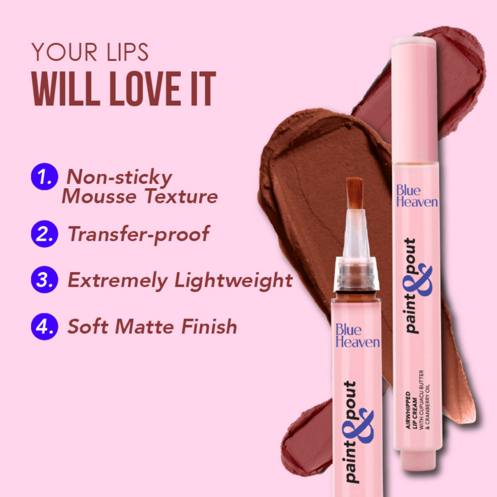 Blue Heaven Paint & Pout Airwhipped Lip Cream - Blush Bloom 11