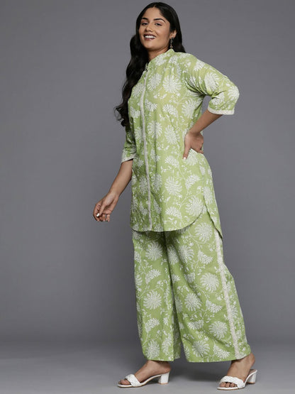 Ahalyaa Women's Traditional wear Co-ords - Green