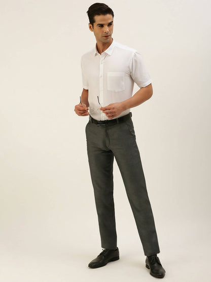 Ramraj Cotton Mens Half Sleeve White Shirt Plus Size - Minister Cotton