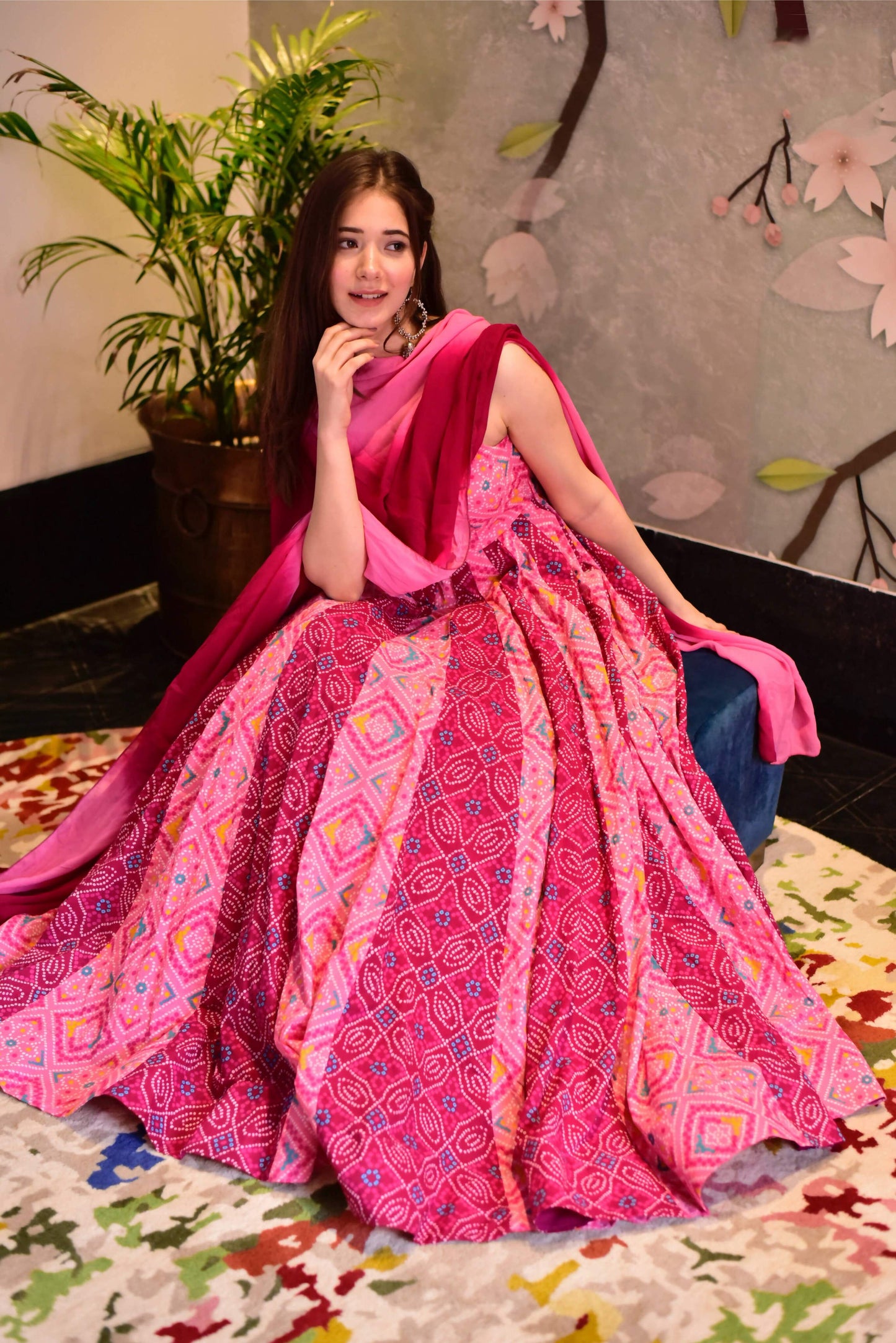 Everywhere Designer Pink Silk Cotton Stitched Suit With Dupatta - Anbazaar