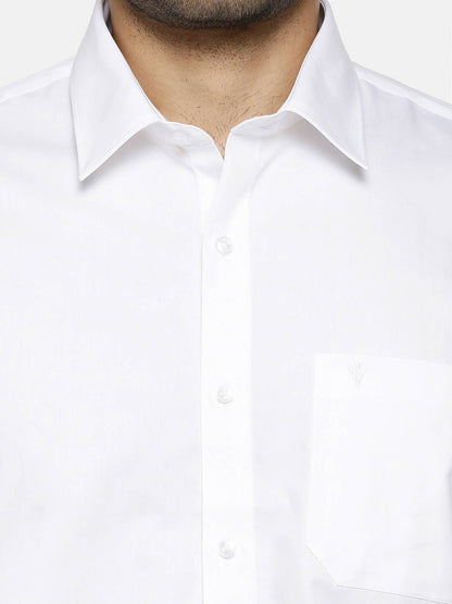 Ramraj Cotton Mens Half Sleeve Formal 100 % Cotton White Shirt