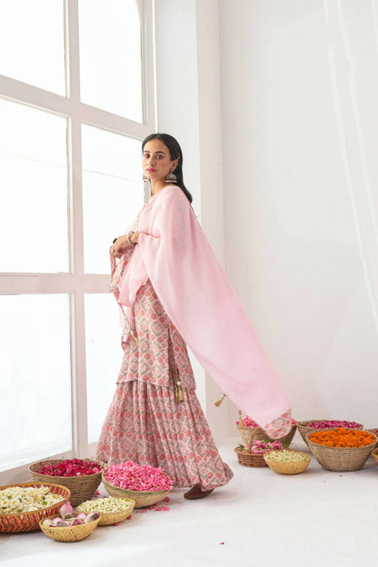 Designer Stylish Pink Muslin Stitched Suit With Dupatta - Anbazaar