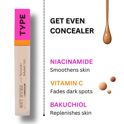 Type Beauty Get Even Concealer - Caramel 40