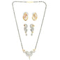 AanyaCentric Gold-Polished Mangalsutra with Pendant, 2 Pair Earrings