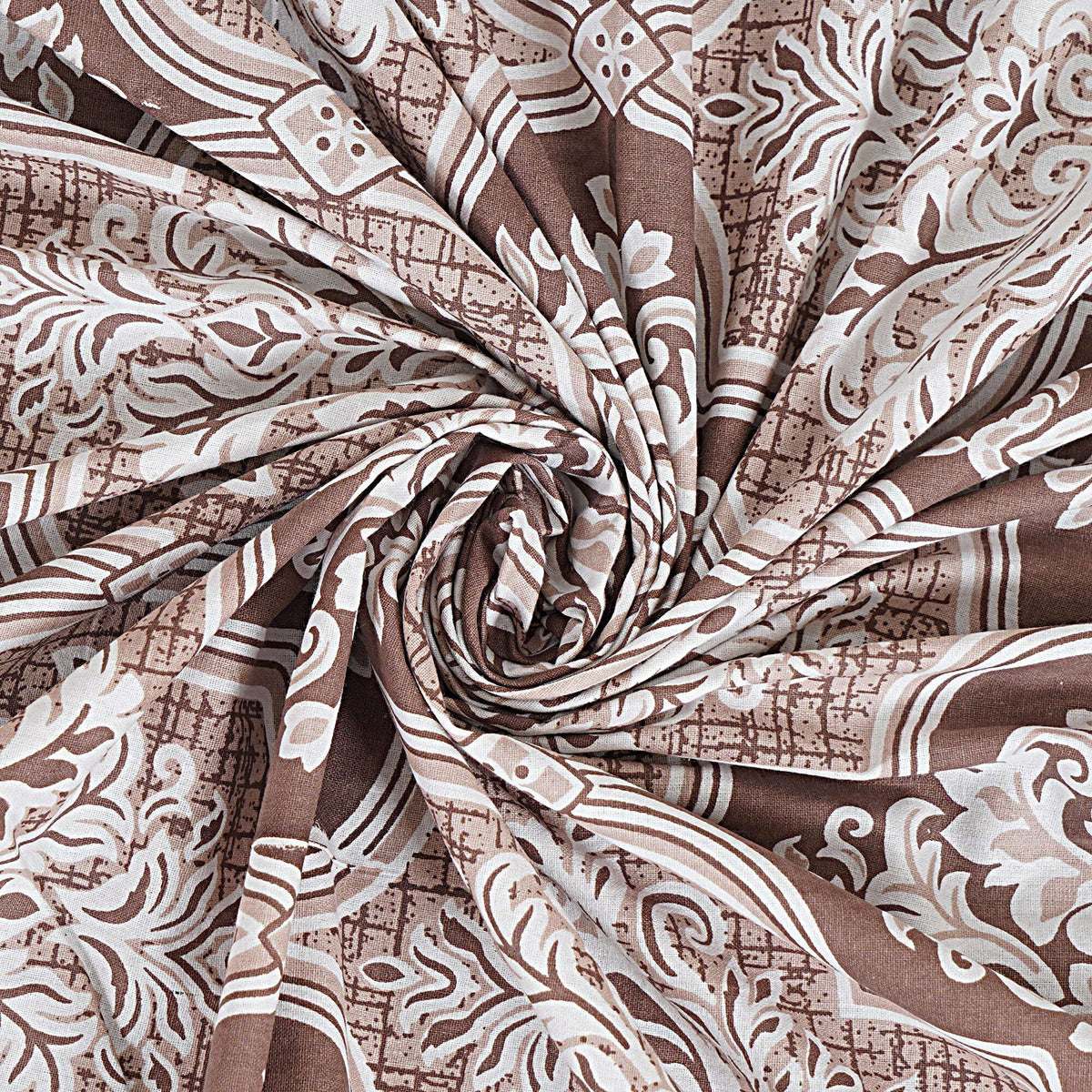 Rudra Bazaar Brown 210 TC Cotton Double King Bedsheet With 2 Pillow Covers