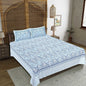 Rudra Bazaar Blue 210 TC Cotton Double King Bedsheet With 2 Pillow Covers