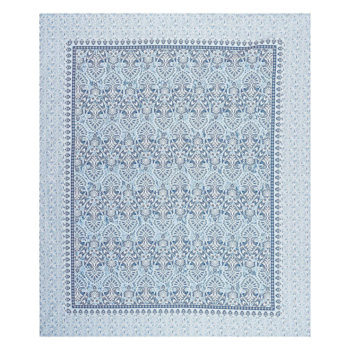 Rudra Bazaar Blue 210 TC Cotton Double King Bedsheet With 2 Pillow Covers