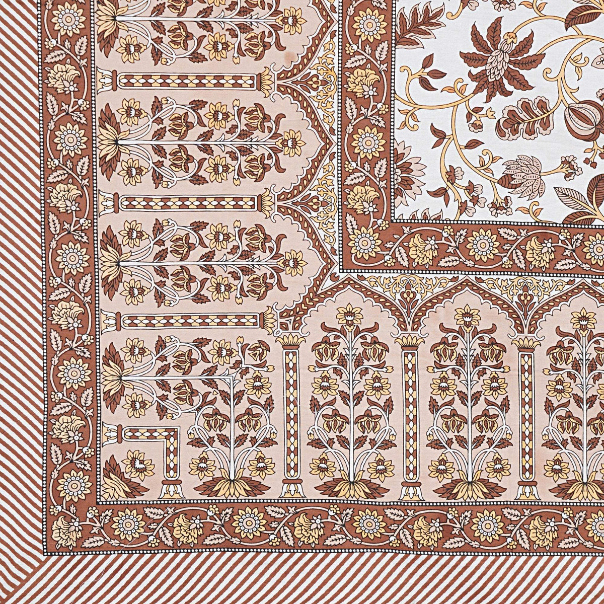 Rudra Bazaar Brown 210 TC Cotton Double King Bedsheet With 2 Pillow Covers