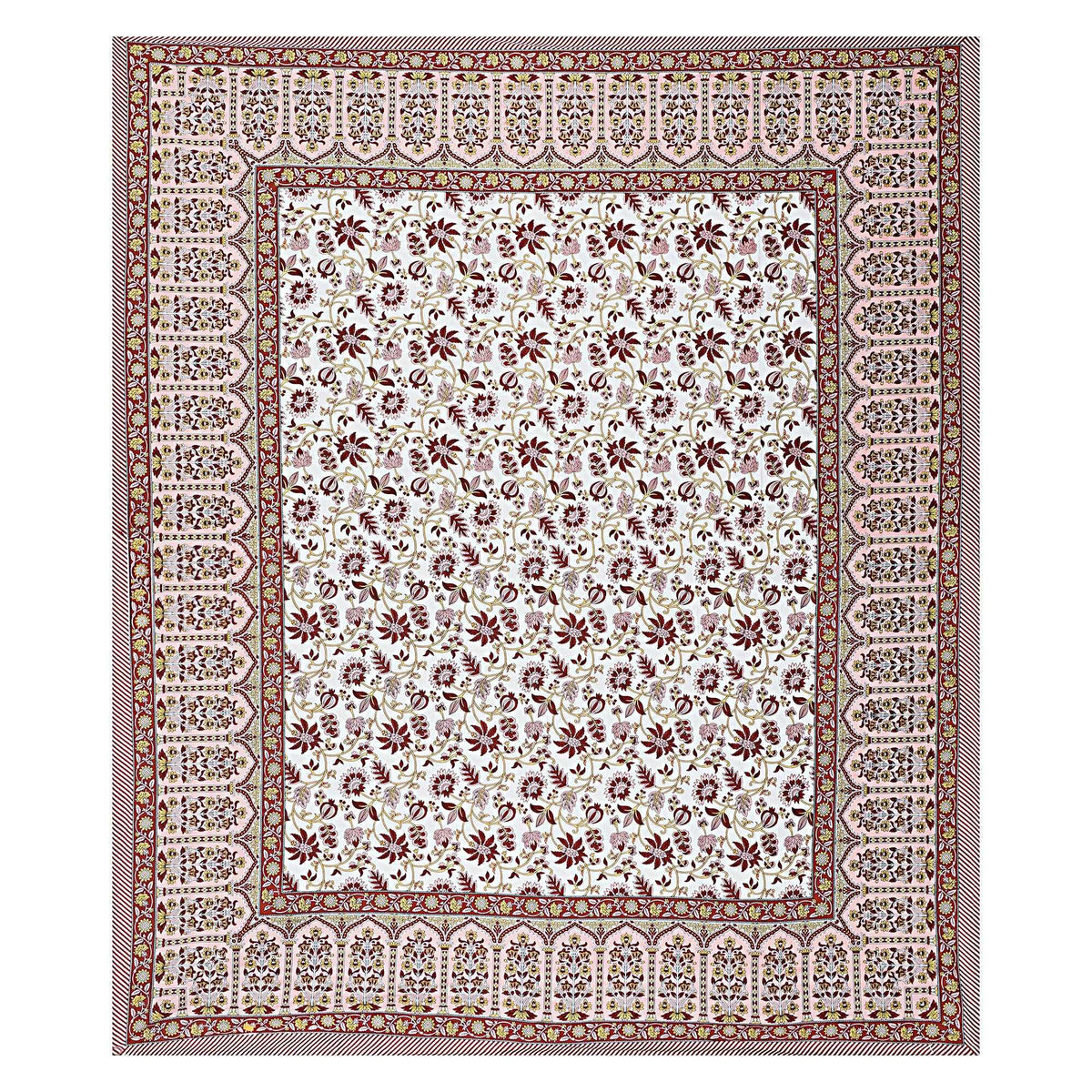 Rudra Bazaar Peach 210 TC Cotton Double King Bedsheet With 2 Pillow Covers