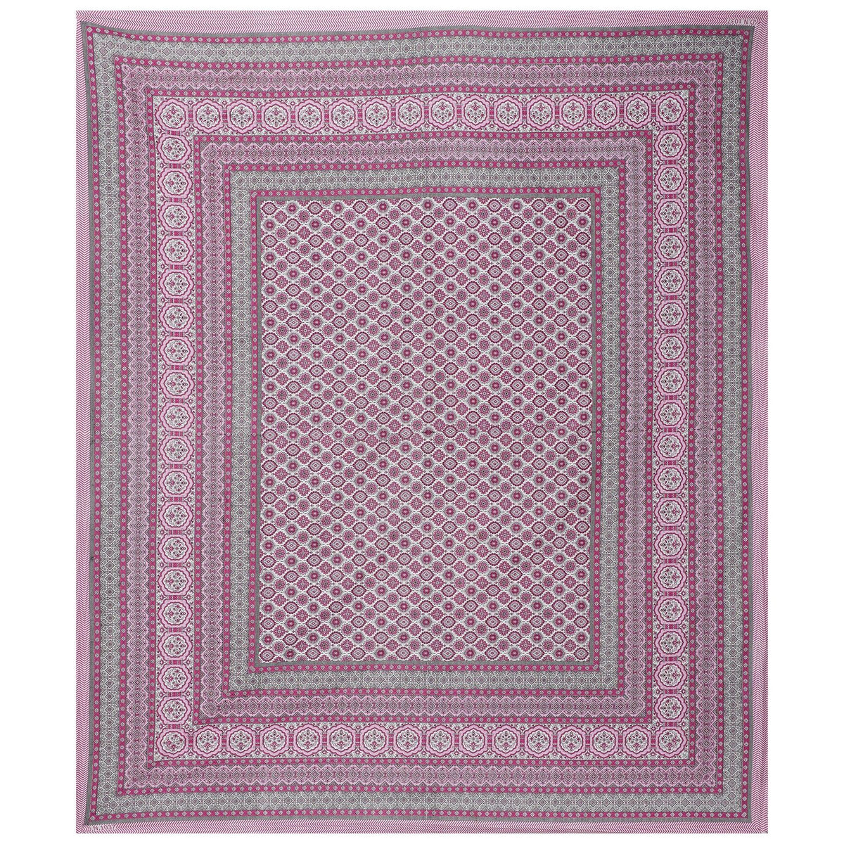 Rudra Bazaar Pink 210 TC Cotton Double King Bedsheet With 2 Pillow Covers