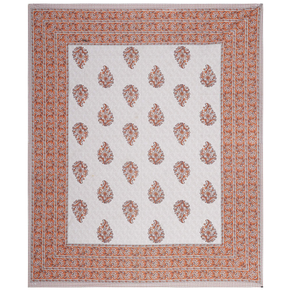 Rudra Bazaar Orange 210 TC Cotton Double King Bedsheet With 2 Pillow Covers