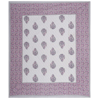 Rudra Bazaar Purple 210 TC Cotton Double King Bedsheet With 2 Pillow Covers