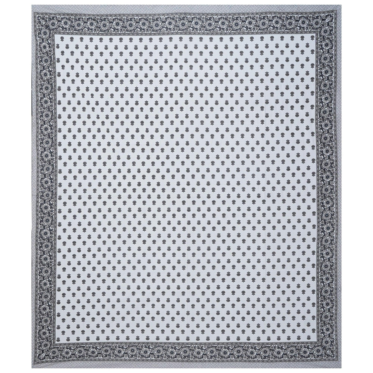 Rudra Bazaar Grey 210 TC Cotton Double King Bedsheet With 2 Pillow Covers