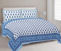 Rudra Bazaar Blue 210 TC Cotton Double King Bedsheet With 2 Pillow Covers