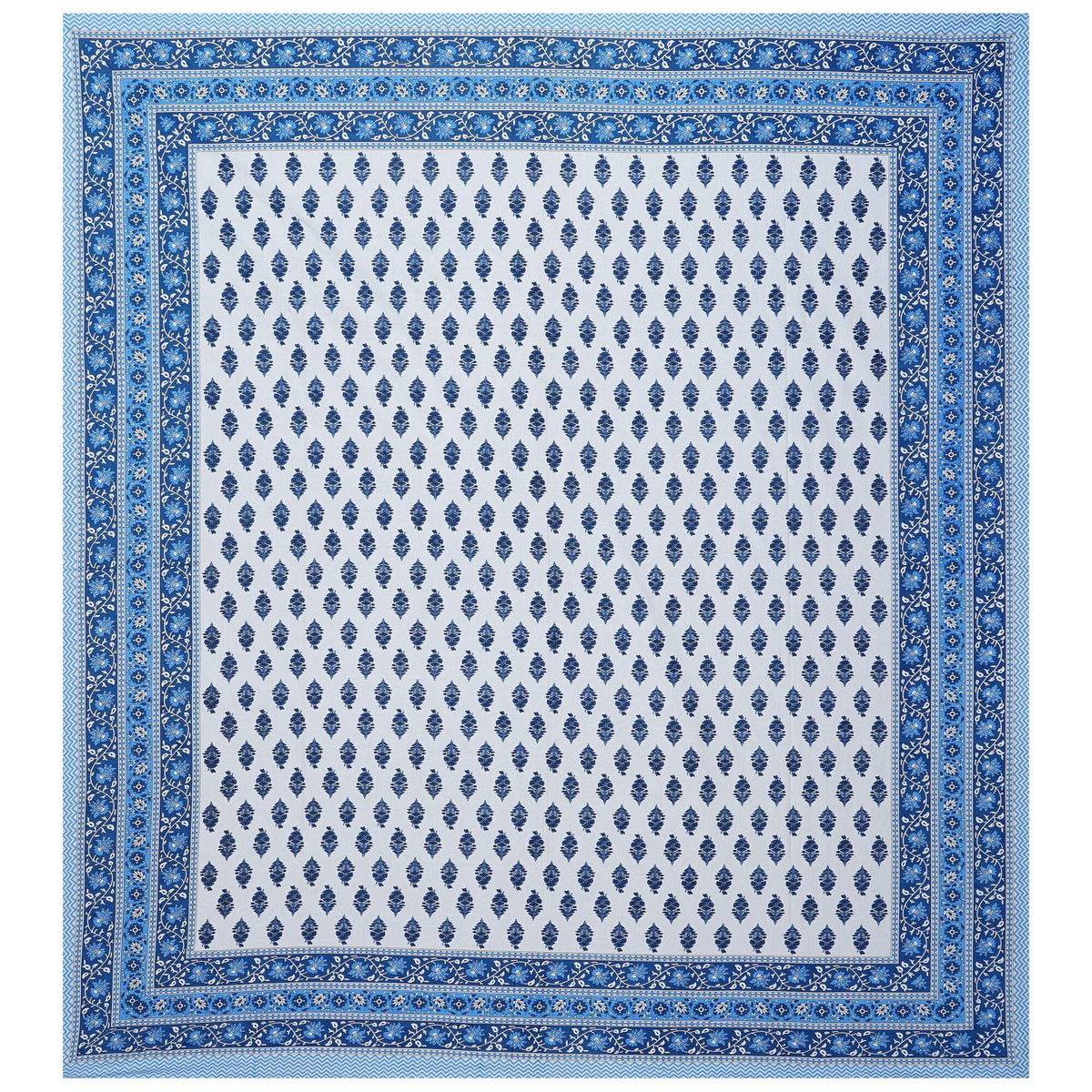 Rudra Bazaar Blue 210 TC Cotton Double King Bedsheet With 2 Pillow Covers