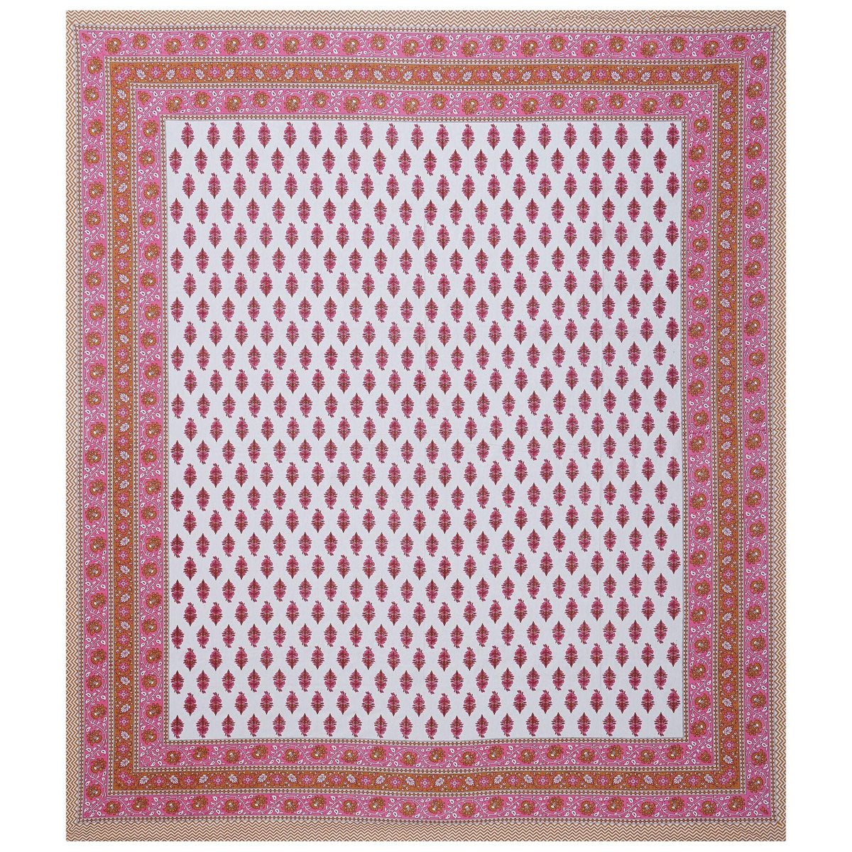 Rudra Bazaar Pink 210 TC Cotton Double King Bedsheet With 2 Pillow Covers